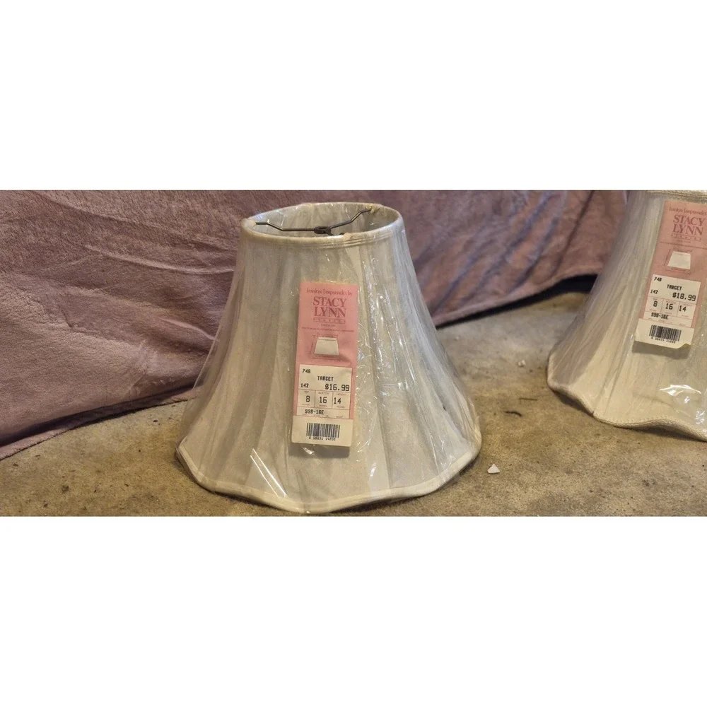 Lot of 4 Stacy Lynn Studios Fashion Lampshades – White –‎ New NOS